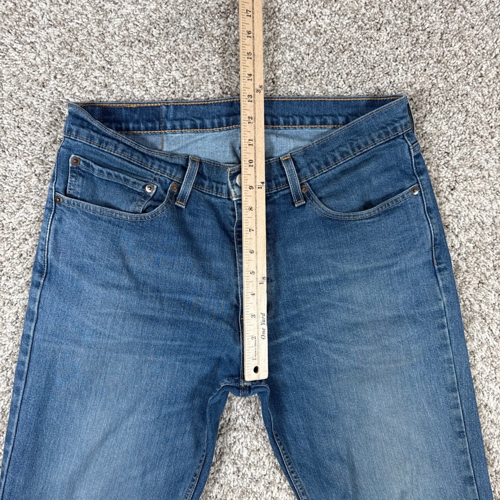 Levi's 511 Jeans Mens 34x32 Blue Medium Wash Distressed Denim Slim Fit - Picture 7 of 15